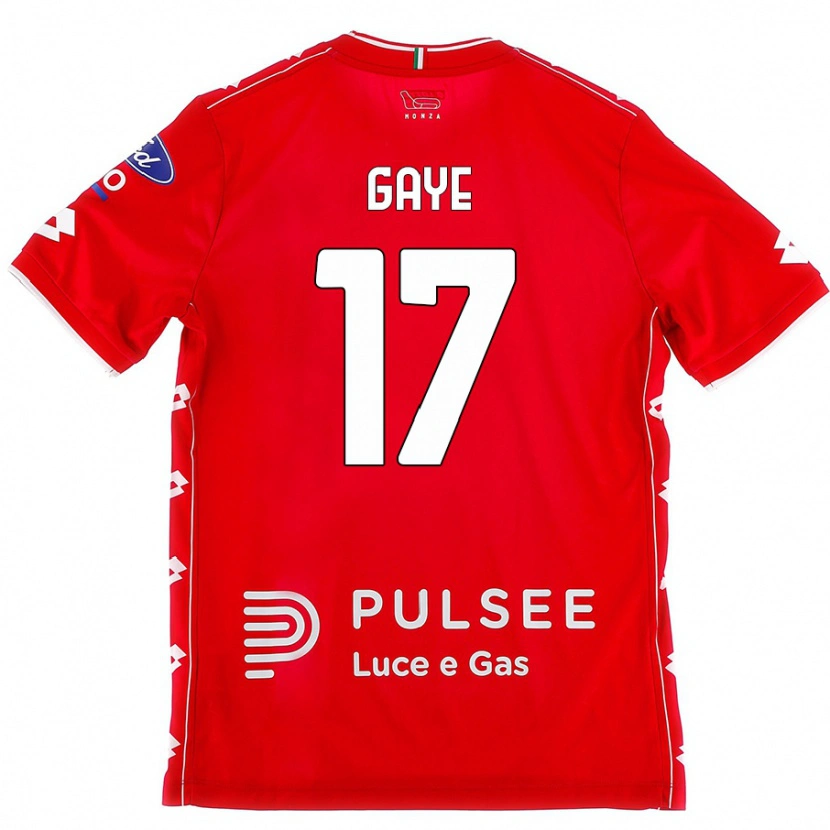 Danxen Uomo Maglia Mamadou Gaye #17 Rosso Bianco Kit Gara Home 2024/25 Maglietta