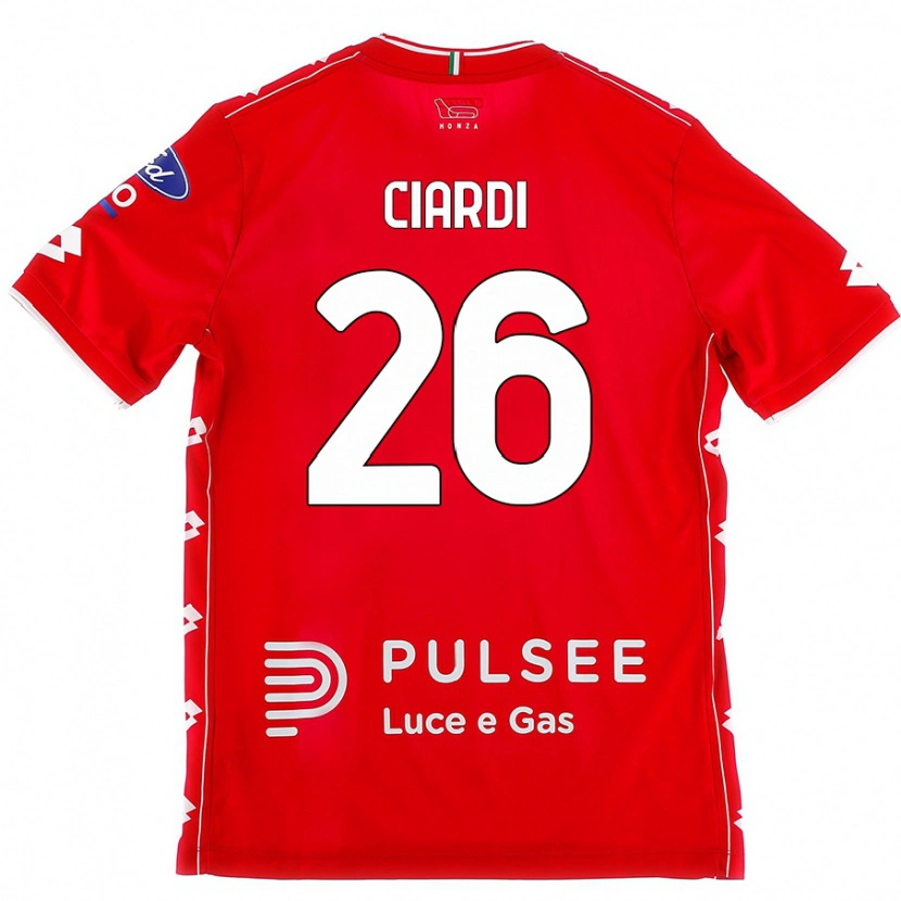 Danxen Uomo Maglia Tommaso Ciardi #26 Rosso Bianco Kit Gara Home 2024/25 Maglietta