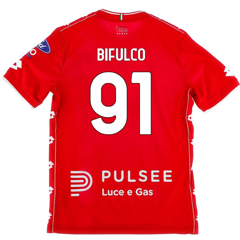 Danxen Uomo Maglia Davide Bifulco #91 Rosso Bianco Kit Gara Home 2024/25 Maglietta