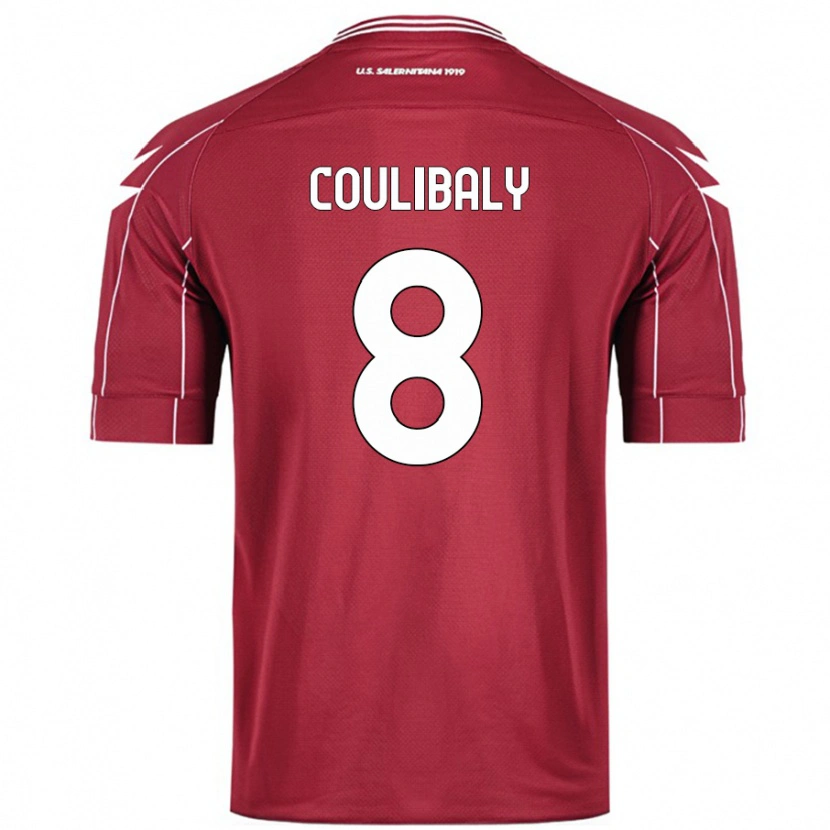 Danxen Uomo Maglia Mamadou Coulibaly #8 Borgogna Kit Gara Home 2024/25 Maglietta