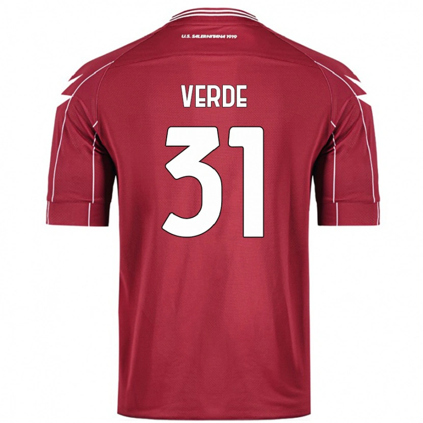 Danxen Uomo Maglia Daniele Verde #31 Borgogna Kit Gara Home 2024/25 Maglietta