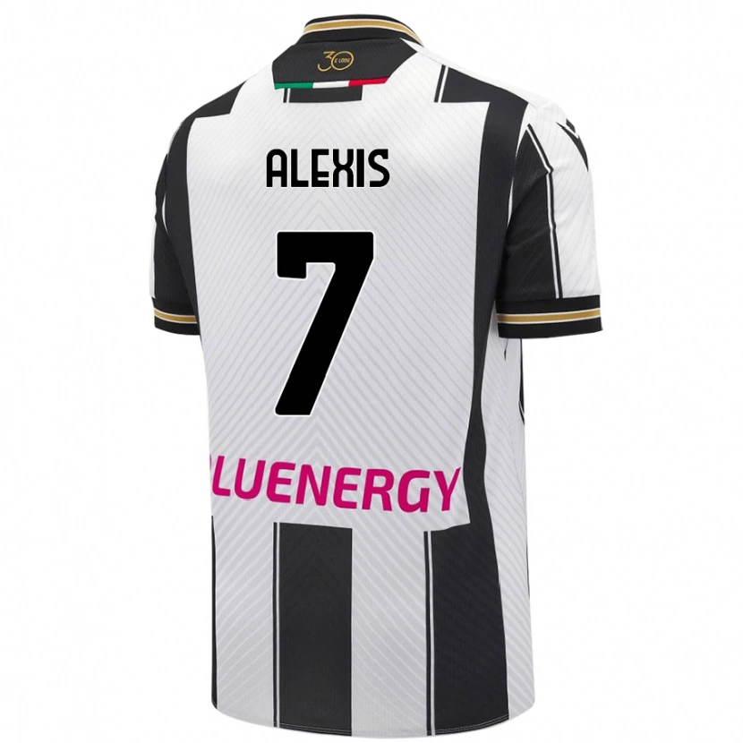 Danxen Uomo Maglia Alexis Sánchez #7 Bianco Nero Kit Gara Home 2024/25 Maglietta