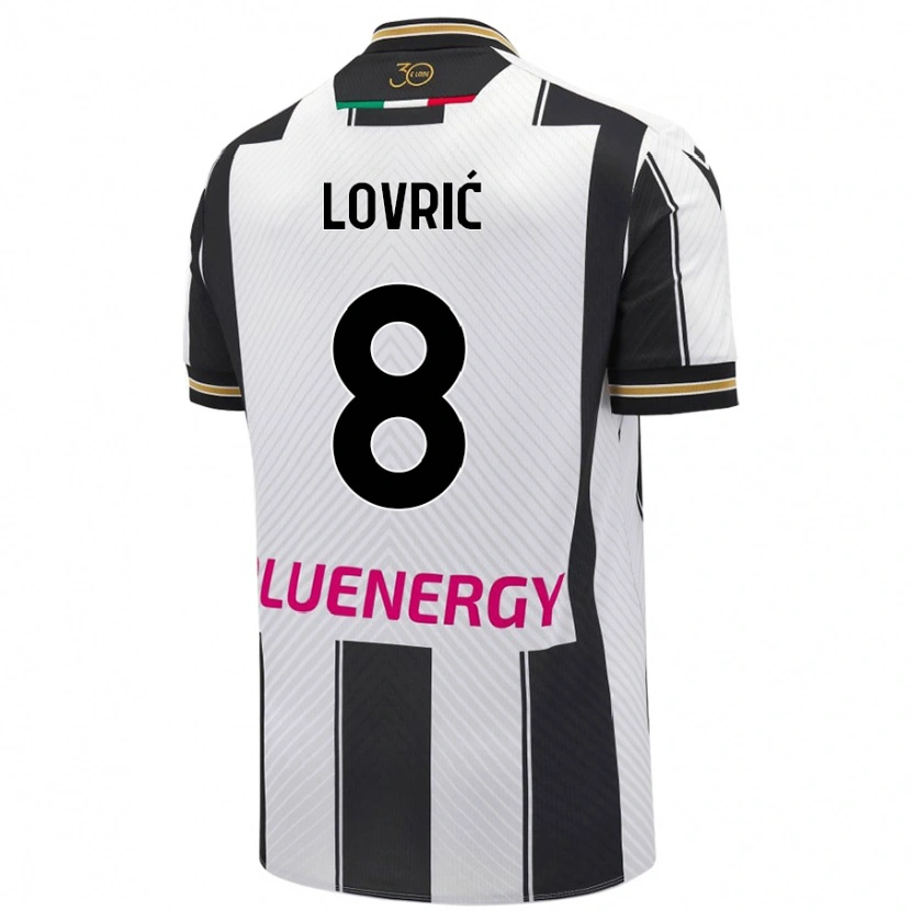 Danxen Uomo Maglia Sandi Lovrić #8 Bianco Nero Kit Gara Home 2024/25 Maglietta