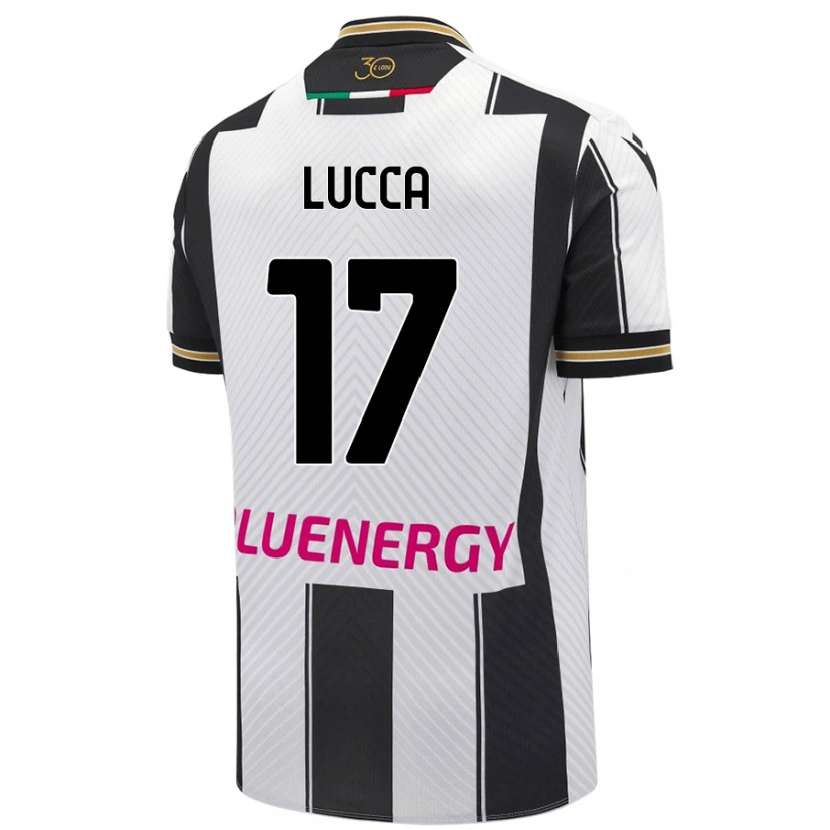 Danxen Uomo Maglia Lorenzo Lucca #17 Bianco Nero Kit Gara Home 2024/25 Maglietta