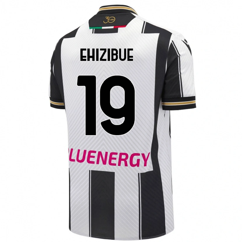 Danxen Uomo Maglia Kingsley Ehizibue #19 Bianco Nero Kit Gara Home 2024/25 Maglietta
