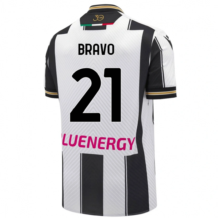 Danxen Uomo Maglia Iker Bravo #21 Bianco Nero Kit Gara Home 2024/25 Maglietta