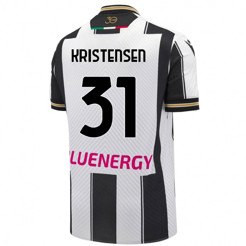 Danxen Uomo Maglia Thomas Kristensen #31 Bianco Nero Kit Gara Home 2024/25 Maglietta
