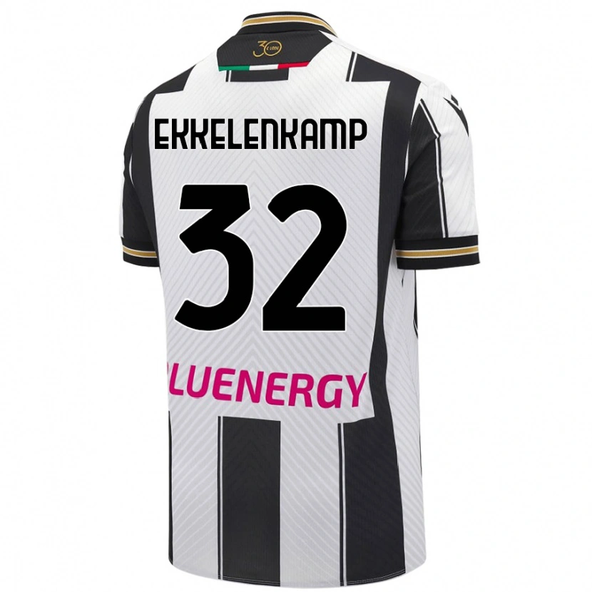 Danxen Uomo Maglia Jurgen Ekkelenkamp #32 Bianco Nero Kit Gara Home 2024/25 Maglietta