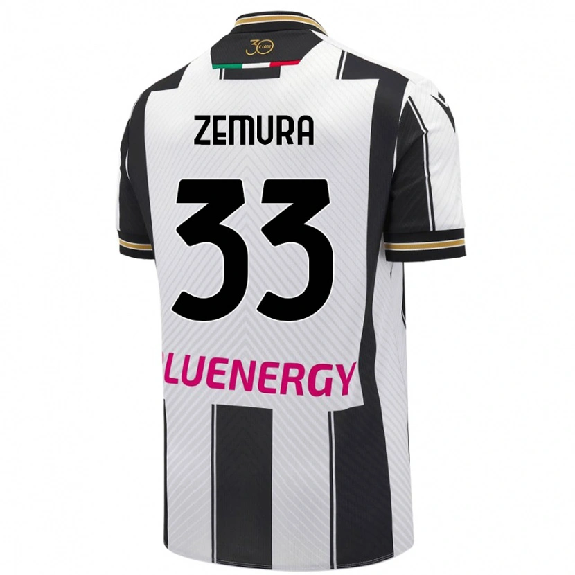 Danxen Uomo Maglia Jordan Zemura #33 Bianco Nero Kit Gara Home 2024/25 Maglietta