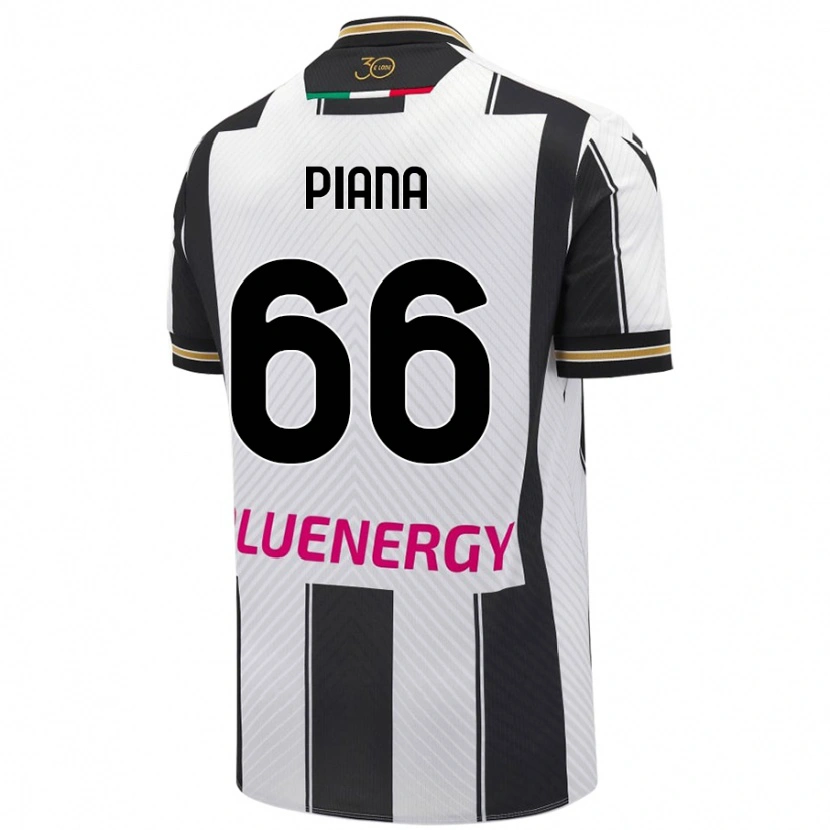 Danxen Uomo Maglia Edoardo Piana #66 Bianco Nero Kit Gara Home 2024/25 Maglietta