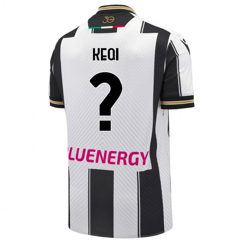 Danxen Uomo Maglia Andrea Keqi #0 Bianco Nero Kit Gara Home 2024/25 Maglietta