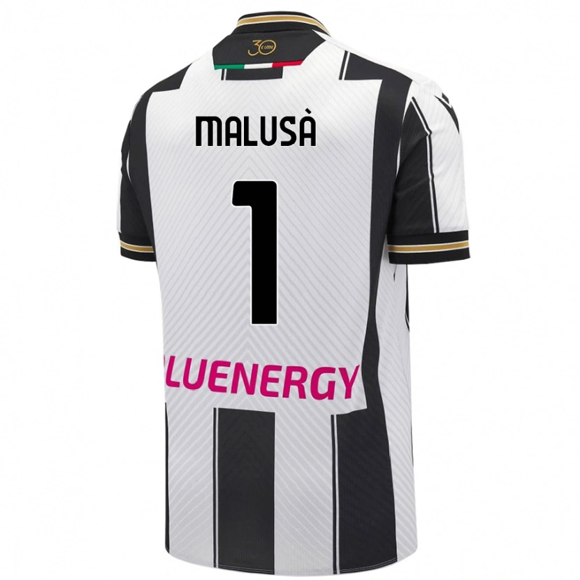 Danxen Uomo Maglia Joel Malusà #1 Bianco Nero Kit Gara Home 2024/25 Maglietta