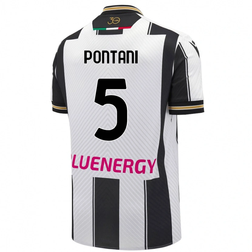 Danxen Uomo Maglia Leonardo Pontani #5 Bianco Nero Kit Gara Home 2024/25 Maglietta