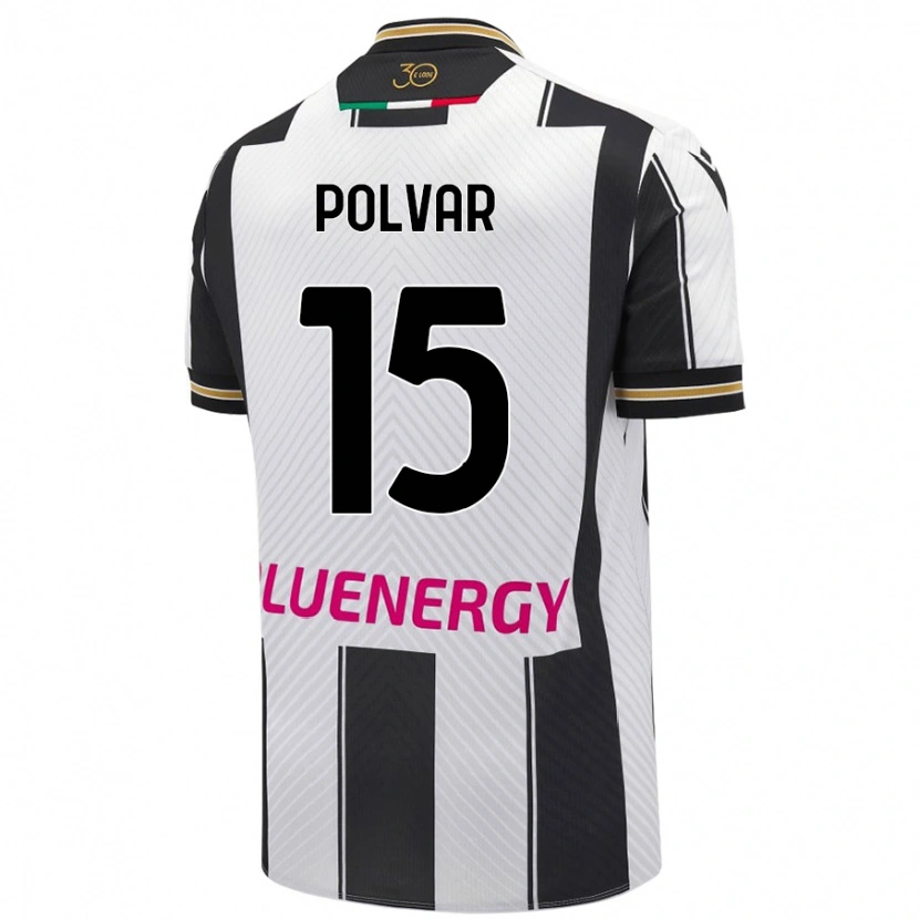 Danxen Uomo Maglia Francesco Polvar #15 Bianco Nero Kit Gara Home 2024/25 Maglietta