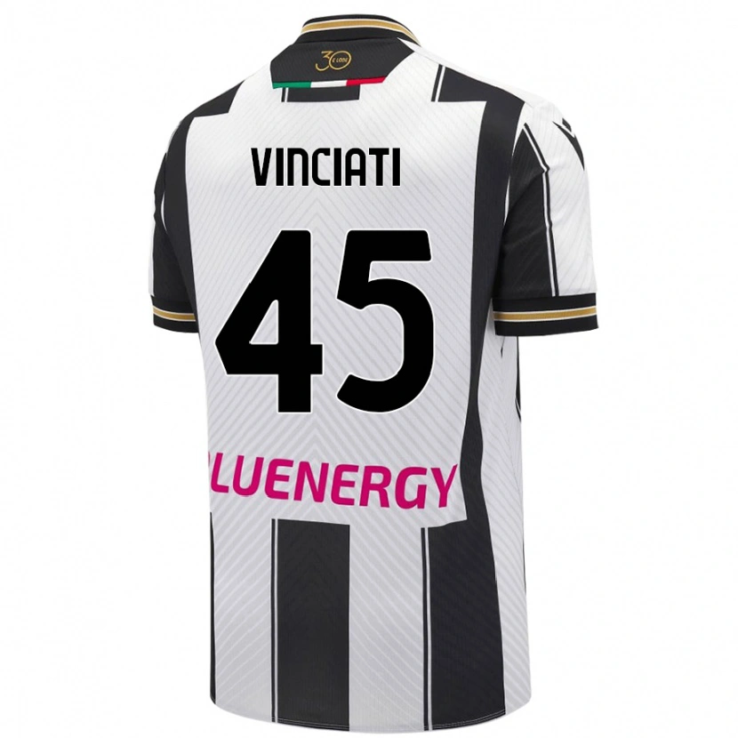 Danxen Uomo Maglia Giulio Vinciati #45 Bianco Nero Kit Gara Home 2024/25 Maglietta