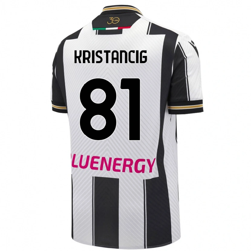 Danxen Uomo Maglia Luca Kristancig #81 Bianco Nero Kit Gara Home 2024/25 Maglietta