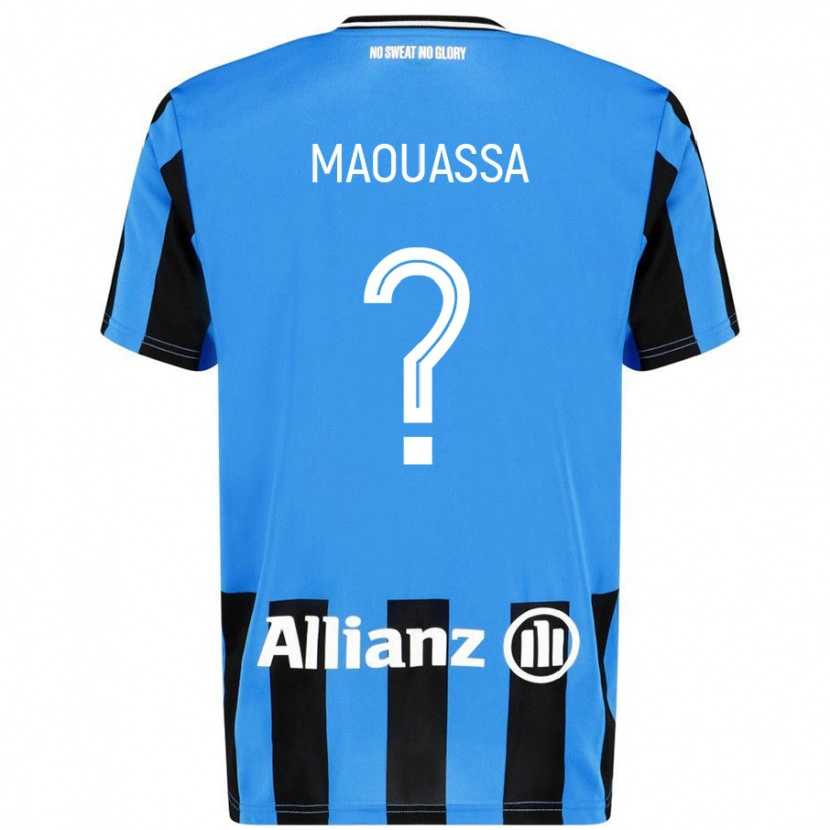 Danxen Uomo Maglia Faitout Maouassa #0 Azzurro Nero Kit Gara Home 2024/25 Maglietta
