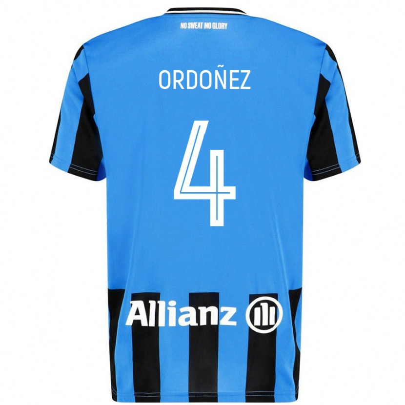 Danxen Uomo Maglia Joel Ordóñez #4 Azzurro Nero Kit Gara Home 2024/25 Maglietta
