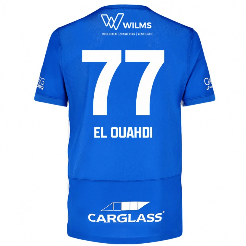 Danxen Uomo Maglia Zakaria El Ouahdi #77 Blu Kit Gara Home 2024/25 Maglietta