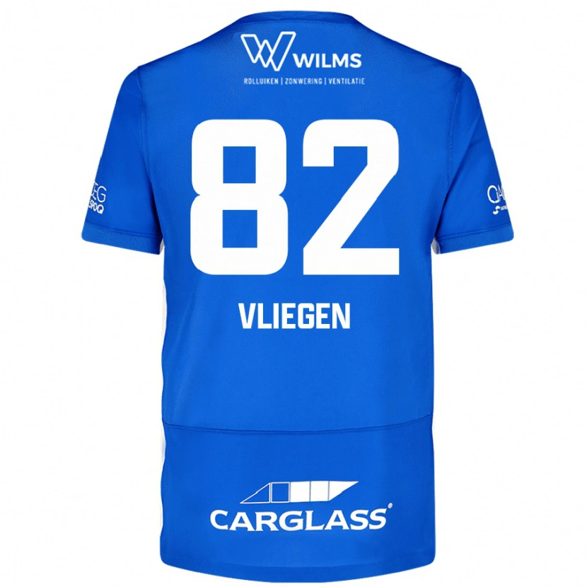Danxen Uomo Maglia Olivier Vliegen #82 Blu Kit Gara Home 2024/25 Maglietta