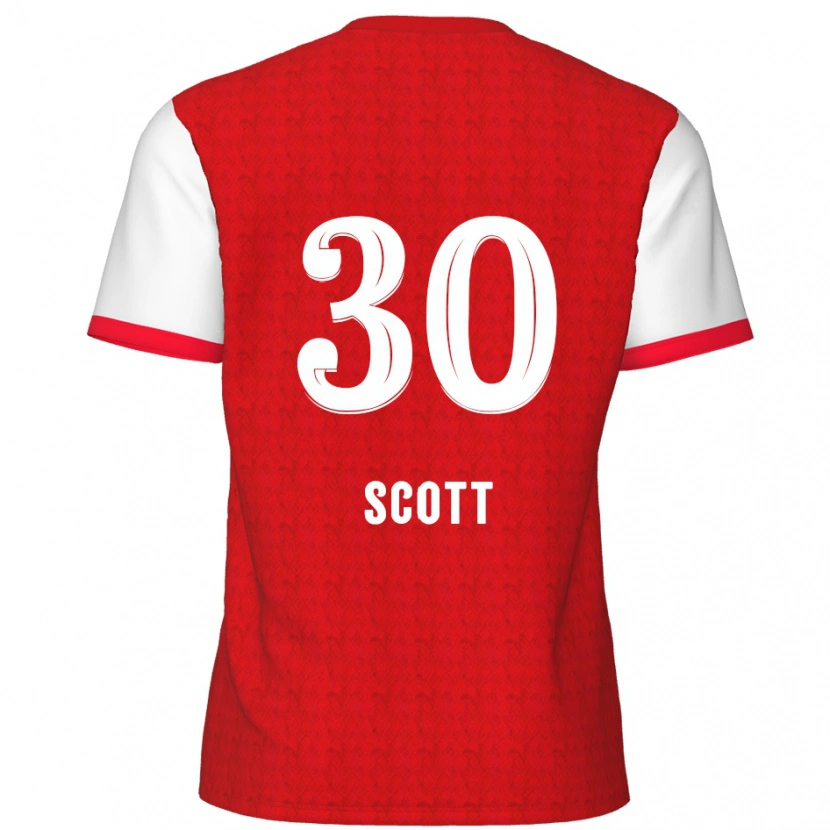 Danxen Uomo Maglia Christopher Scott #30 Rosso Bianco Kit Gara Home 2024/25 Maglietta