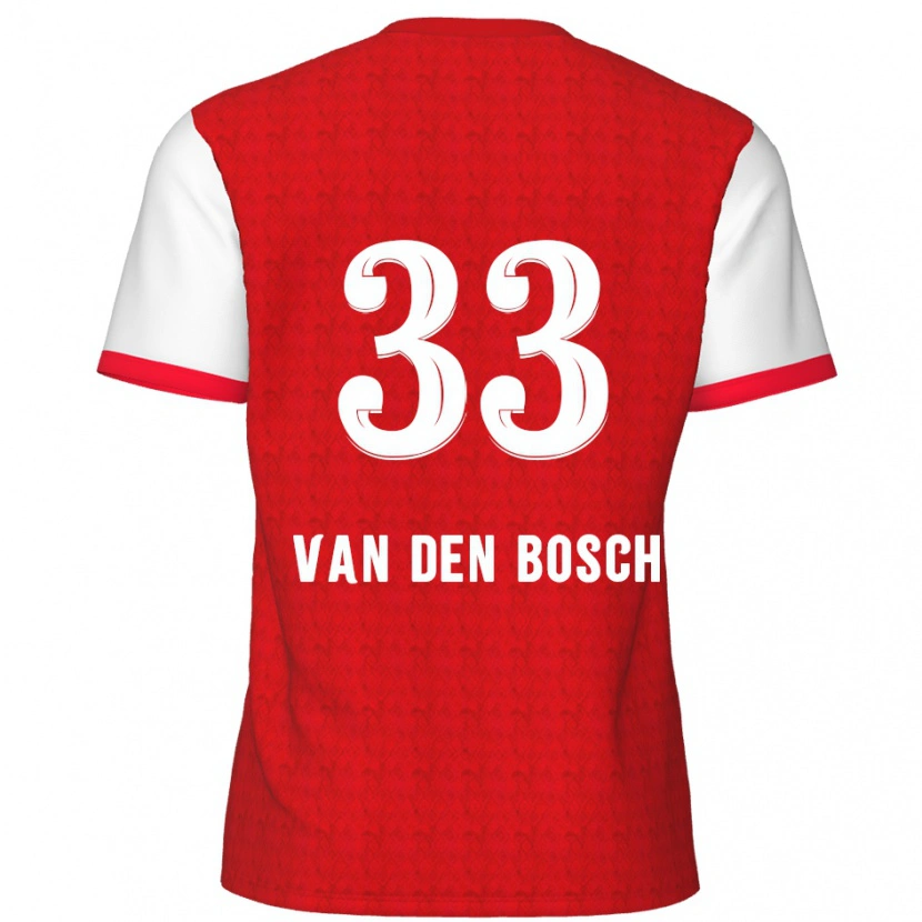 Danxen Uomo Maglia Zeno Van Den Bosch #33 Rosso Bianco Kit Gara Home 2024/25 Maglietta