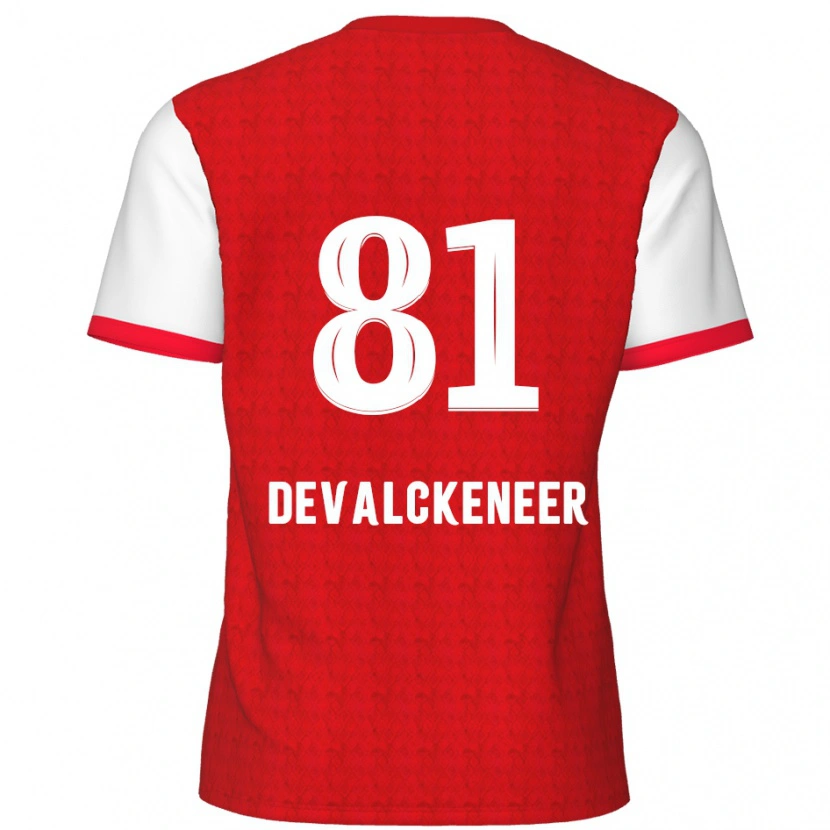 Danxen Uomo Maglia Niels Devalckeneer #81 Rosso Bianco Kit Gara Home 2024/25 Maglietta
