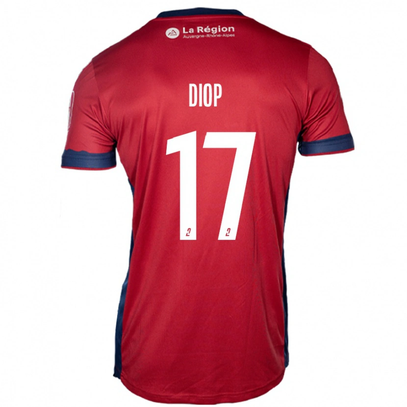 Danxen Uomo Maglia Ousmane Diop #17 Borgogna Chiaro Kit Gara Home 2024/25 Maglietta