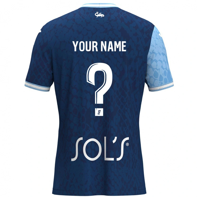 Danxen Uomo Maglia Il Tuo Nome #0 Azzurro Blu Scuro Kit Gara Home 2024/25 Maglietta
