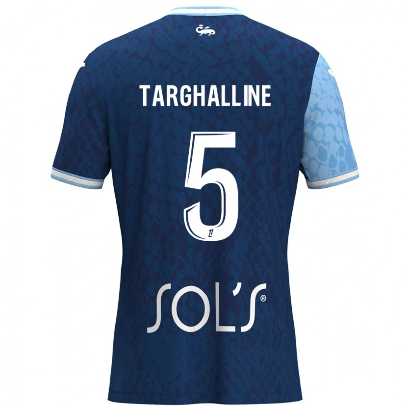 Danxen Uomo Maglia Oussama Targhalline #5 Azzurro Blu Scuro Kit Gara Home 2024/25 Maglietta