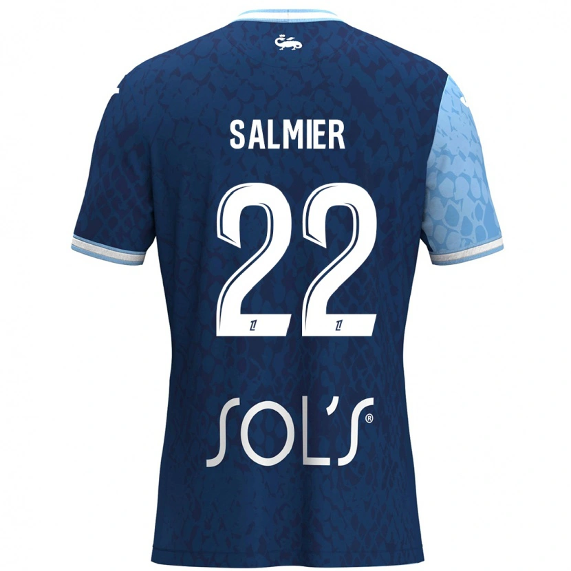 Danxen Uomo Maglia Yoann Salmier #22 Azzurro Blu Scuro Kit Gara Home 2024/25 Maglietta