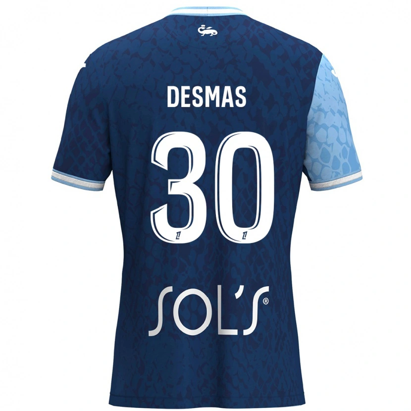 Danxen Uomo Maglia Arthur Desmas #30 Azzurro Blu Scuro Kit Gara Home 2024/25 Maglietta