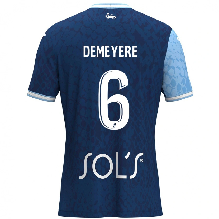Danxen Uomo Maglia Silke Demeyere #6 Azzurro Blu Scuro Kit Gara Home 2024/25 Maglietta