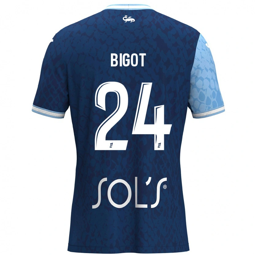 Danxen Uomo Maglia Maureen Bigot #24 Azzurro Blu Scuro Kit Gara Home 2024/25 Maglietta