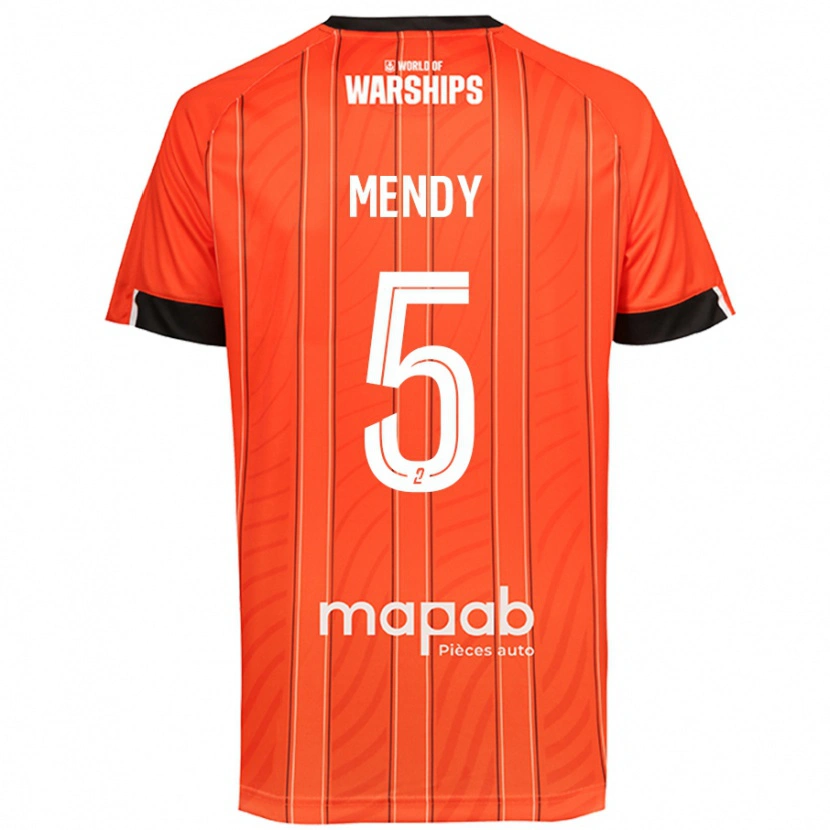 Danxen Uomo Maglia Benjamin Mendy #5 Arancione Kit Gara Home 2024/25 Maglietta