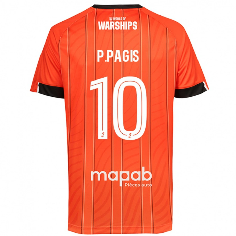 Danxen Uomo Maglia Pablo Pagis #10 Arancione Kit Gara Home 2024/25 Maglietta