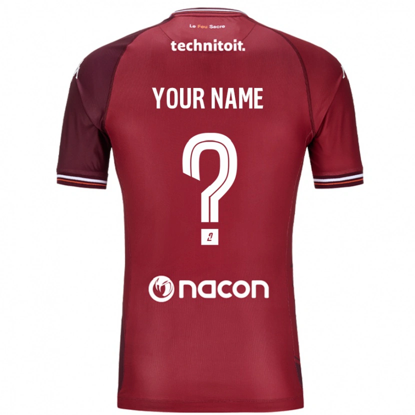 Danxen Uomo Maglia Il Tuo Nome #0 Rosso Granata Kit Gara Home 2024/25 Maglietta