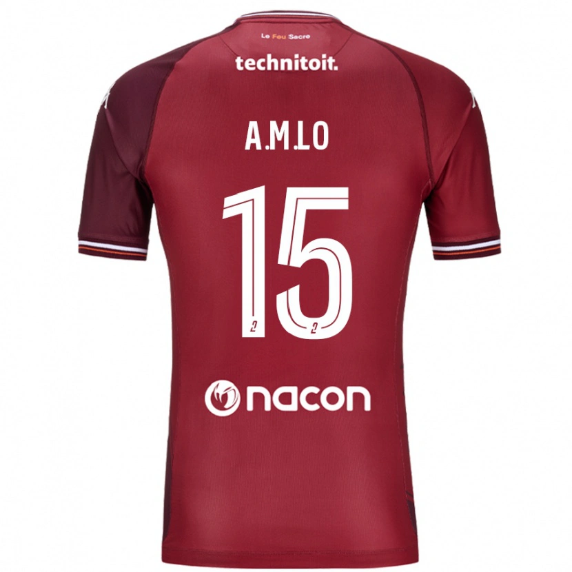 Danxen Uomo Maglia Aboubacar Lô #15 Rosso Granata Kit Gara Home 2024/25 Maglietta