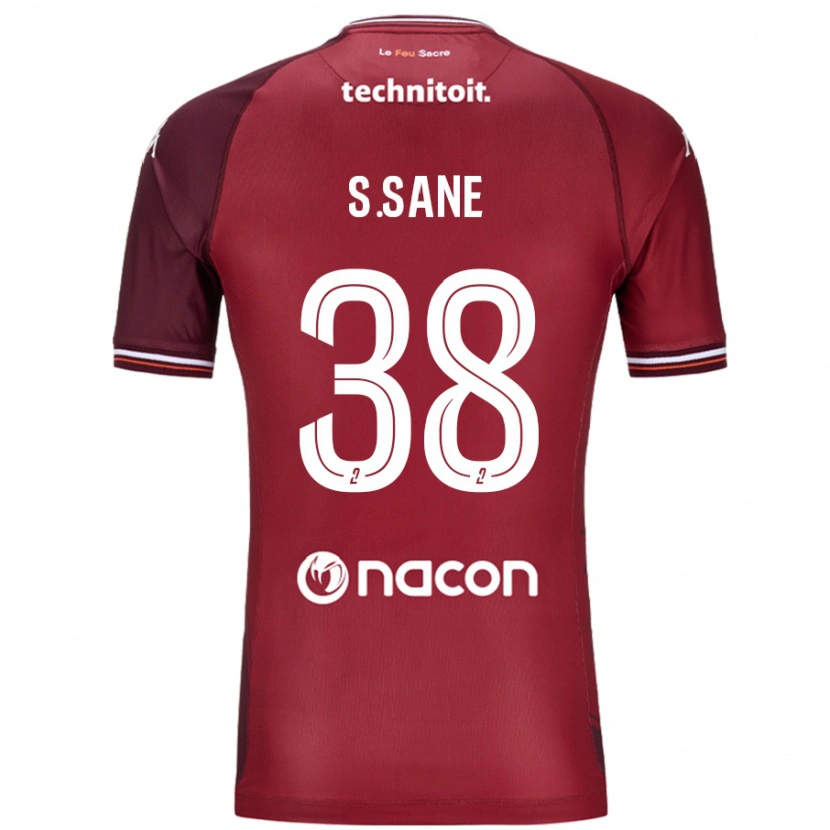 Danxen Uomo Maglia Sadibou Sané #38 Rosso Granata Kit Gara Home 2024/25 Maglietta