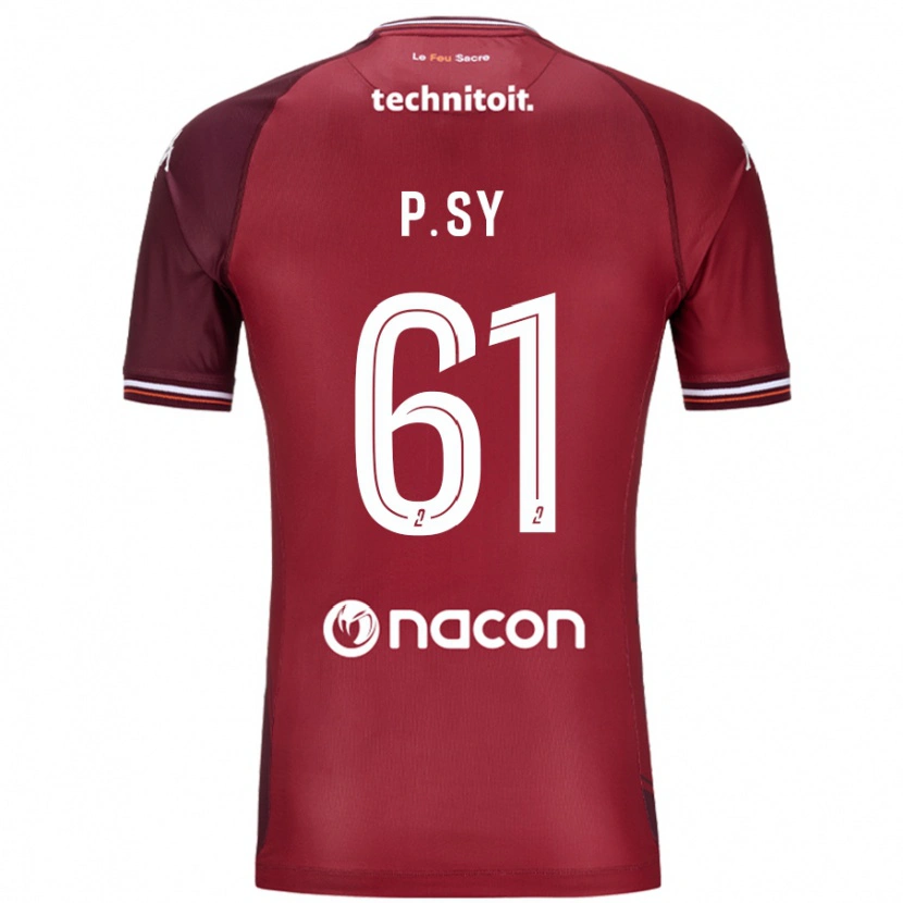 Danxen Uomo Maglia Pape Sy #61 Rosso Granata Kit Gara Home 2024/25 Maglietta