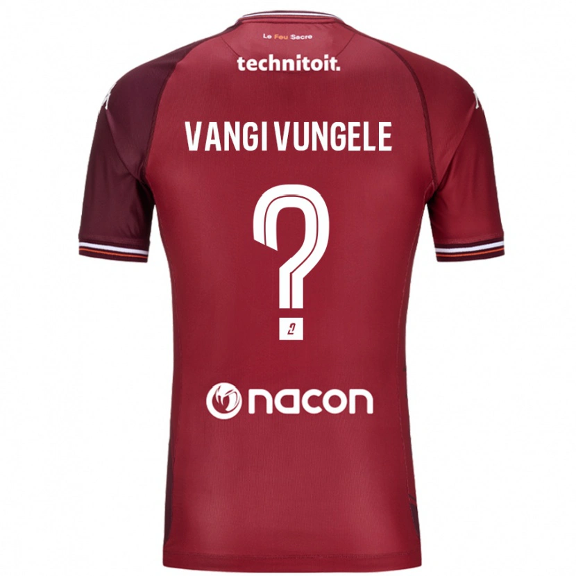 Danxen Uomo Maglia Luzolo Vangi Vungele #0 Rosso Granata Kit Gara Home 2024/25 Maglietta