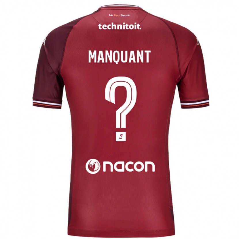 Danxen Uomo Maglia Joris Manquant #0 Rosso Granata Kit Gara Home 2024/25 Maglietta