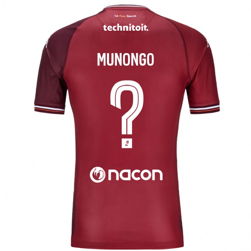Danxen Uomo Maglia Believe Munongo #0 Rosso Granata Kit Gara Home 2024/25 Maglietta