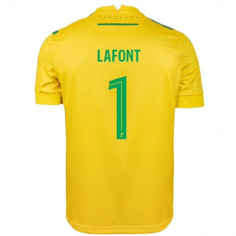 Danxen Uomo Maglia Alban Lafont #1 Giallo Verde Kit Gara Home 2024/25 Maglietta