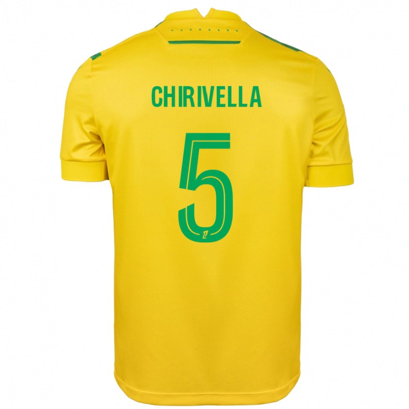 Danxen Uomo Maglia Pedro Chirivella #5 Giallo Verde Kit Gara Home 2024/25 Maglietta
