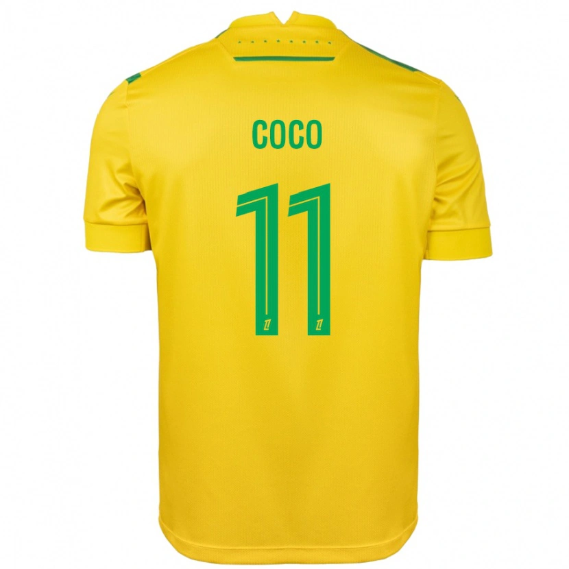 Danxen Uomo Maglia Marcus Coco #11 Giallo Verde Kit Gara Home 2024/25 Maglietta