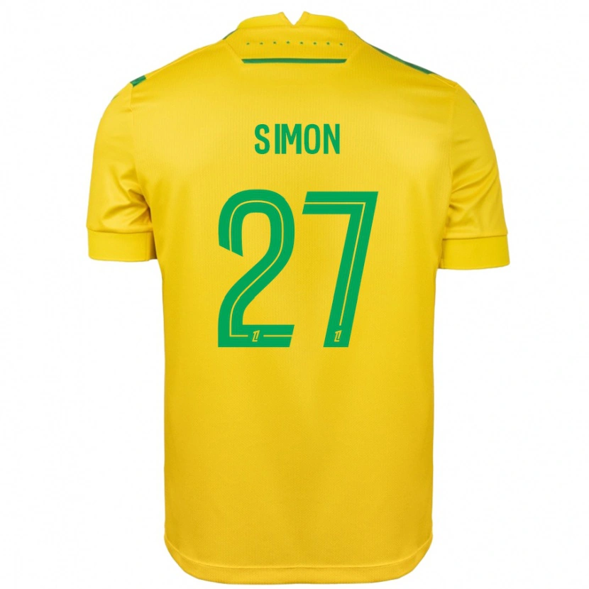 Danxen Uomo Maglia Moses Simon #27 Giallo Verde Kit Gara Home 2024/25 Maglietta