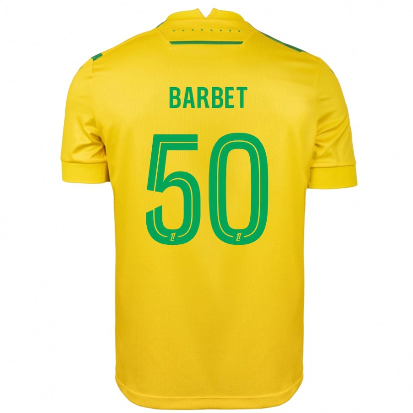 Danxen Uomo Maglia Hugo Barbet #50 Giallo Verde Kit Gara Home 2024/25 Maglietta