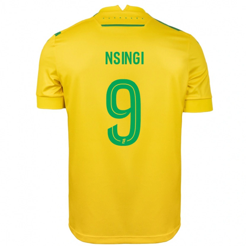 Danxen Uomo Maglia Plamedi Nsingi #9 Giallo Verde Kit Gara Home 2024/25 Maglietta