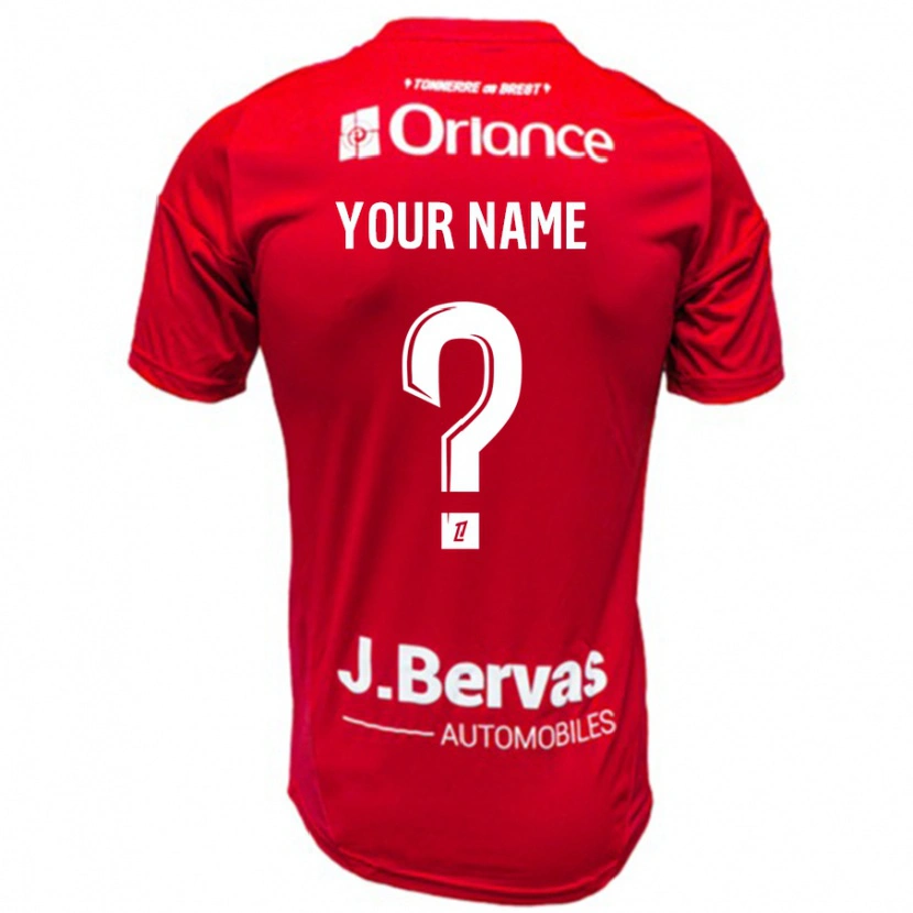 Danxen Uomo Maglia Il Tuo Nome #0 Rosso Bianco Kit Gara Home 2024/25 Maglietta